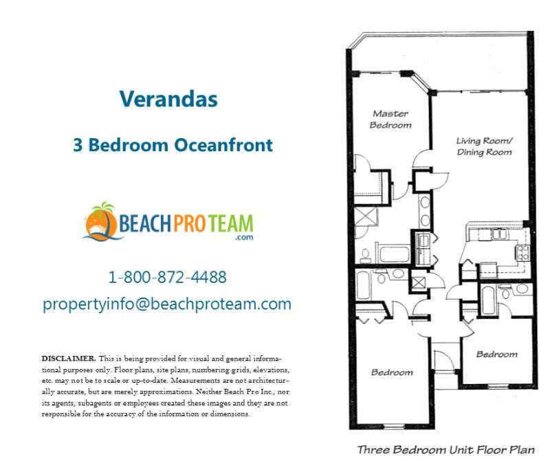 Verandas Floor Plan - 3 Bedroom Oceanfront
